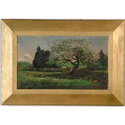 GEORGE WILLIAM WHITAKER (American, 1841-1916) APPLE TREE IN SPRING