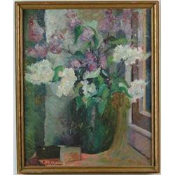 EMIL CARLSEN (American, 1853-1932) STILL LIFE OF FLOWERS IN VASE