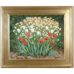 FRANK S. HERRMANN (American, 1866-1942) DAISIES AND TULIPS