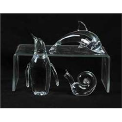 THREE STUEBEN ANIMAL FIGURES