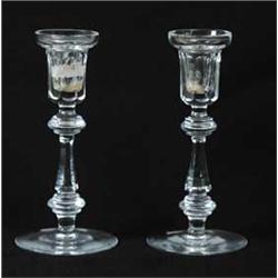 PAIR OF WATERFORD CRYSTAL CANDLESTICKS