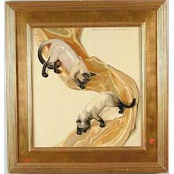 KENNETH STEVENS MACINTIRE (American, 1891-1979) SIAMESE CATS