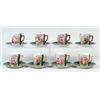 Image 1 : SET OF NINE DECORATED CUPS AND SAUCERS BY VICTORIA, AUSTRIA