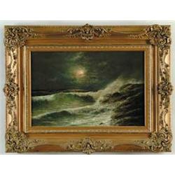 T. MITCHELL (American/Canadian, 19th/20th Century) MOONLIT SEASCAPE