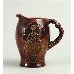 ENGLISH BROWN GLAZE PITCHER MEMORIAL TO WINSTON CHURCHILL