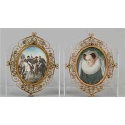 PAIR OF OVAL MINIATURE PAINTINGS