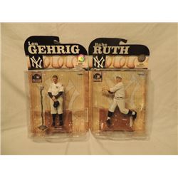 2 MCFARLANE FIGURES GEHRIG RUTH