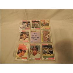 22 1974 TOPPS BASEBALL CARDS AS SHOWN