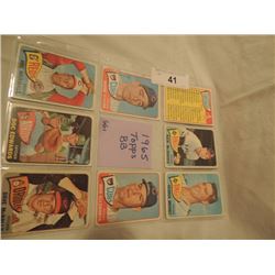 8 1965 TOPPS BASEBALL CARDS AS SHOWN.