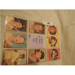 8 1959 & 1962 TOPPS BASEBALL CARDS AS SHOWN.