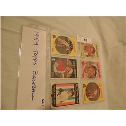 6 1959 TOPPS BASEBALL CARDS AS SHOWN