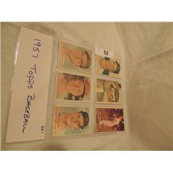 6 1957 TOPPS BASEBALL CARDS AS SHOWN