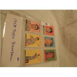 6 1958 TOPPS BASEBALL CARDS AS SHOWN