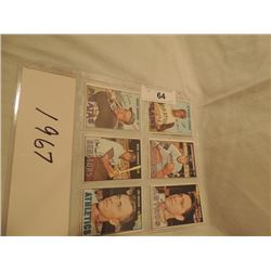 6 1967 TOPPS BASEBALL CARDS AS SHOWN