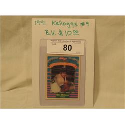 1991 KELLOGGS #9 BILLY WILLIAMS BASEBALL CARD