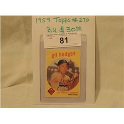 1959 TOPPS #270 GIL HODGES BASEBALL CARD