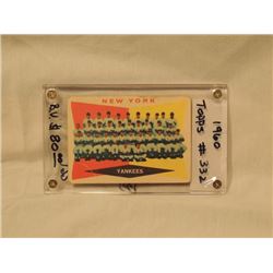 1960 TOPPS #332 YANKEES TEAM CARD BASEBALL
