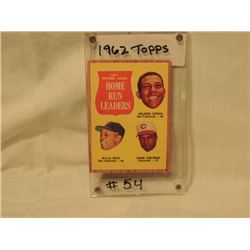 1962 TOPPS #54 HOME RUN LEADERS BASEBALL CARD