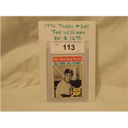 1976 TOPPS #347 TED WILLIAMS BASEBALL CARD