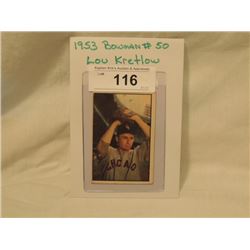 1953 BOWMAN #50 LOU KRETLOW BASEBALL CARD