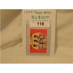 1959 TOPPS #147 CUBS CLUBBERS BASEBALL CARD