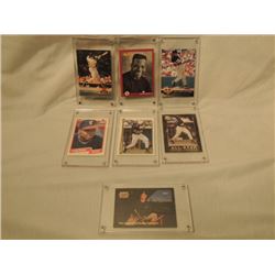 7 MIXED BASEBALL CARDS IN CASES