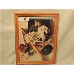 FRAMED 10" X 13" VINTAGE PRINT LOU GEHRIG