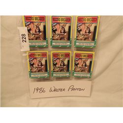 6 WALTER PAYTON FOOTBALL CARDS 1986