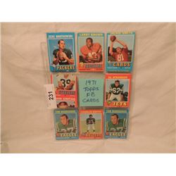 8 CARD LOT FOOTBALL SPORTS CARDS TOPPS 1971