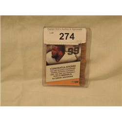 SHEDE HAGEMAN AUTOGRAPHED FOOTBALL CARD 20 OF 25