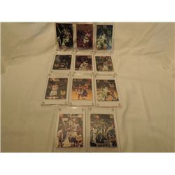 11 NBA BASKETBALL CARDS IN CASES AS SHOWN