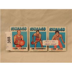 LOT 3 1971-72 NM CHICAGO BULLS BASKETBALL CARDS