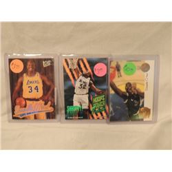 LOT 3 SHAQUILLE O'NEAL BASKETBALL CARDS AS SHOWN