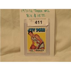 1971 1972 TOPPS #2 BILL BRADLEY BASKETBALL CARD