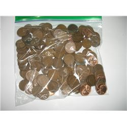 1 POUND OF WHEAT PENNIES APPROX. 150 *UNSEARCHED MIXED DATES & GRADES* WHEAT PENNIES CAME OUT OF SAF