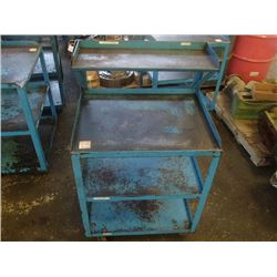 Rolling Metal Work Table 27  x 20.25  x 46 