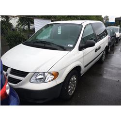 2005 DODGE CARAVAN CV, CARGOVAN, WHITE, VIN # 1D4GP21R65B184796