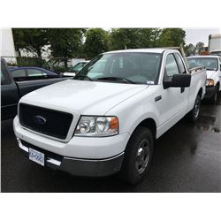 2005 FORD F-150 XLT TRITON, 2 DOOR PU, WHITE, VIN # 1FTRF12W05KD78232