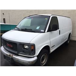 2001 GMC SAVANA 2500, CARGO VAN, WHITE, VIN # 1GTGG25W611223061