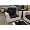 Image 3 : WICKED WICKER 4 PIECE WHITE & BLACK OUTDOOR PATIO SOFA SET