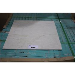 PALLET OF WHITE MARBLE PORCELAIN FLOOR TILE