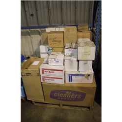 PALLET OF ASSORTED DRY CLEANING SUPPLIES