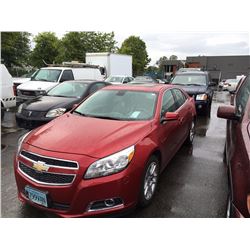 2013 CHEVROLET MALIBU ECO, 4 DOOR SEDAN, RED, VIN # 1G11F5SR8DF128509