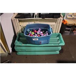 BIN OF ASSORTED WEIGHT, STEP BOARDS, ASSORTED WHITE BOARDS