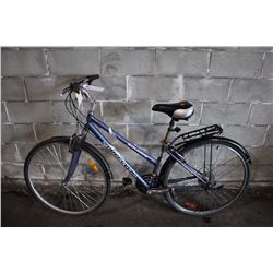 BLUE SUPERCYCLE 18 SPEED FRONT SUSPENSION HYBRID BIKE