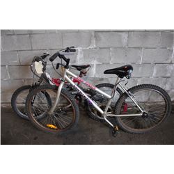 2 BIKES: RED NAKAMURA FULL SUSPENSION & SILVER VENTURE MOUNTAIN BIKE