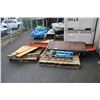 Image 1 : PALLET OF METAL BLADES, WOODEN DOLLIE & PALLET RACKING PARTS