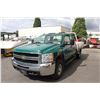 Image 1 : 2009 CHEVROLET SILVERADO 3500 HD 4X4, 2 DOOR FLAT DECK, GREEN, VIN # 1GBHK79K99E107000