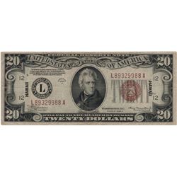 1934 $20 Hawaii Federal Reserve Note Currency