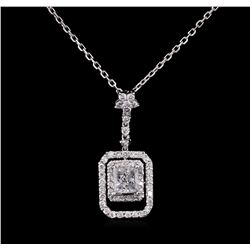 1.25 ctw Diamond Pendant With Chain - 14KT White Gold